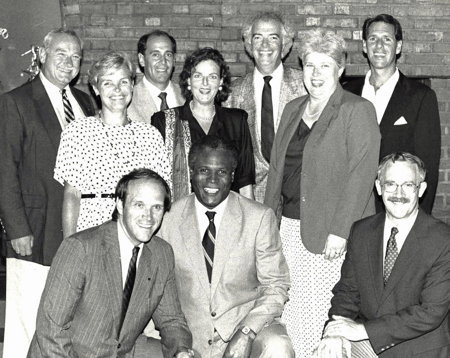 black and white photo of the original NF Golf Tournament committee members from 1986